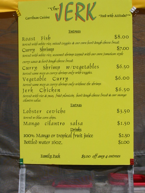 the menu
October 5, 2002