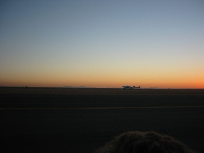 White Knight / SpaceShipOne zooming down the runway