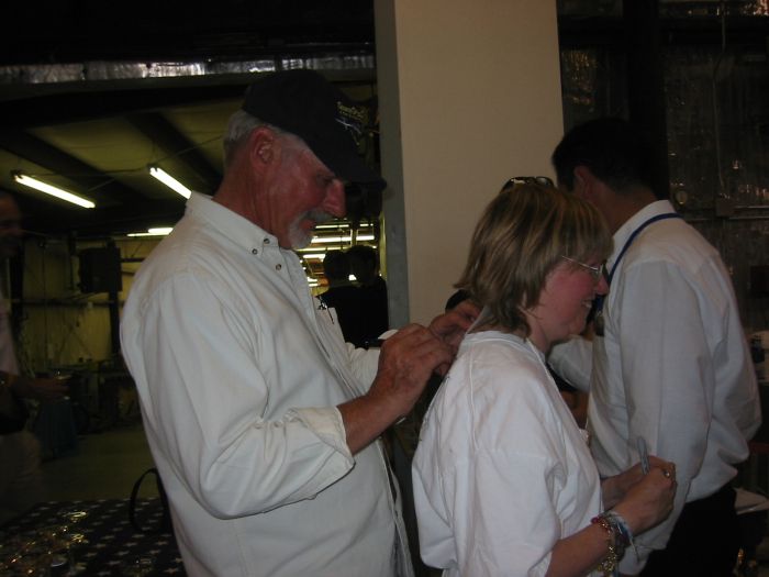 Dick Rutan signing his autograph for Nina