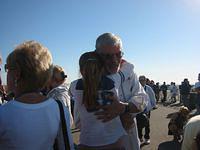 Dick Rutan hugging his granddaughter